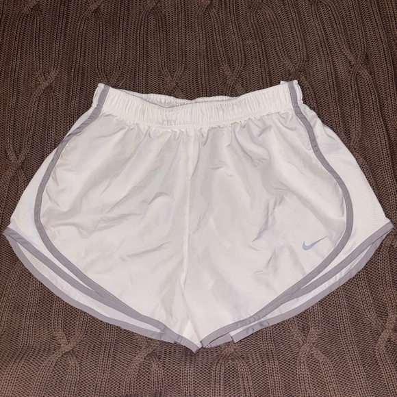 Nike Women's Gray and White Athletic Shorts - Picture 1 of 2